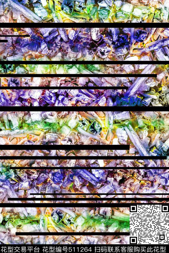 抽象休闲时尚肌理条纹数码印花华亿平台下载（图片编号: 511264） - 瓦栏（Walan）