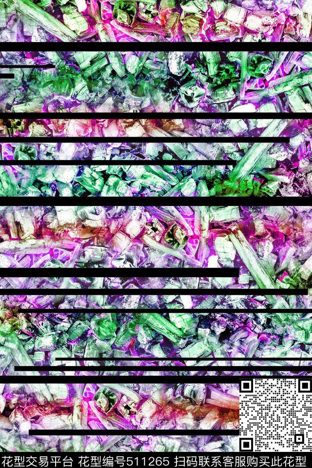 抽象休闲时尚肌理条纹数码印花华亿平台下载（图片编号: 511265） - 瓦栏（Walan）