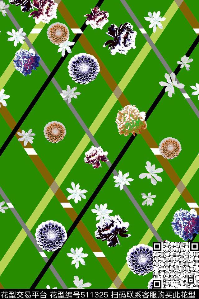L.D~几何格子条纹L.D~浪漫L.D~花卉数码印花华亿平台下载（图片编号: 511325） - 瓦栏（Walan）