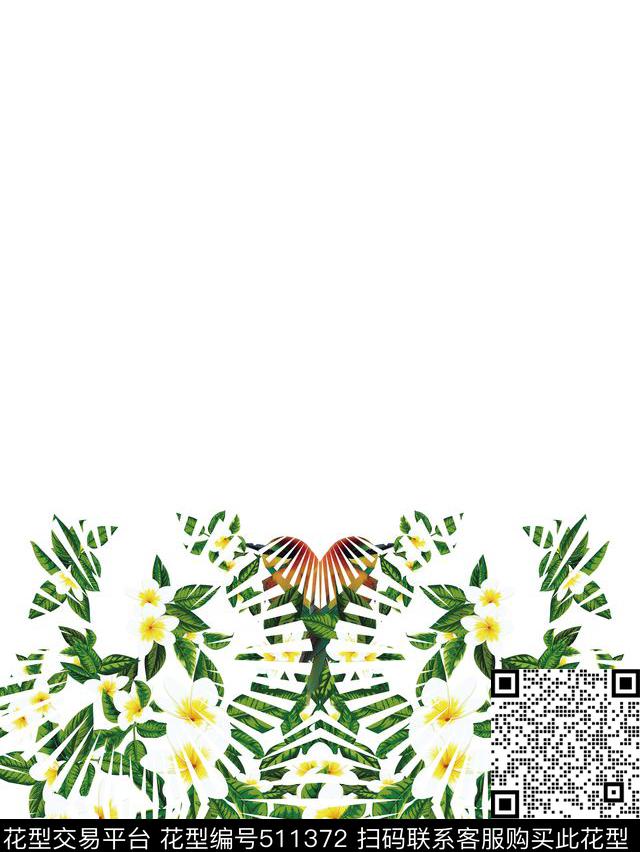 时尚休闲几何绿叶花卉传统印花华亿平台下载（图片编号: 511372） - 瓦栏（Walan）
