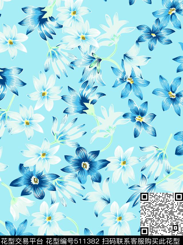 精美小花卉花卉小花传统印花华亿平台下载（图片编号: 511382） - 瓦栏（Walan）