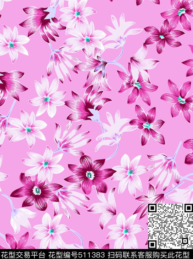 精美小花卉花卉小花传统印花华亿平台下载（图片编号: 511383） - 瓦栏（Walan）