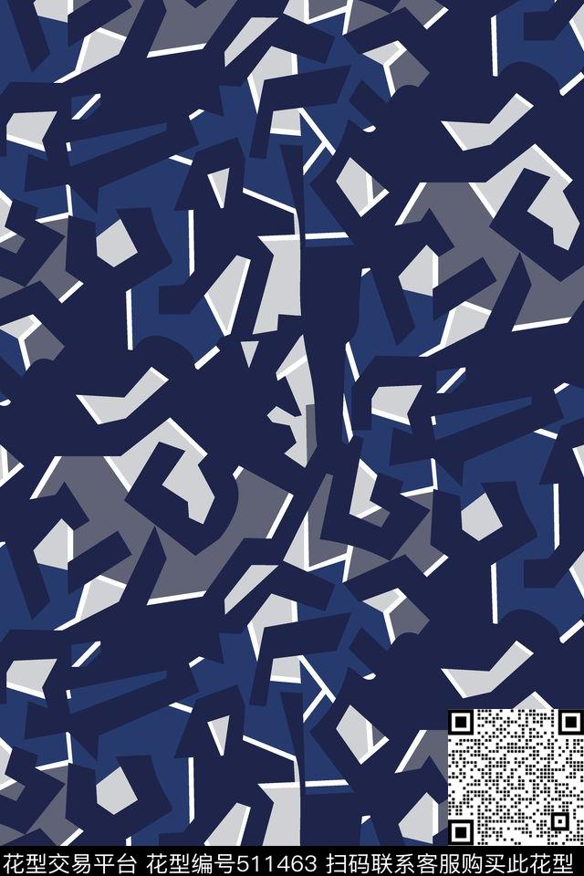 几何抽象错位数码印花华亿平台下载（图片编号: 511463） - 瓦栏（Walan）