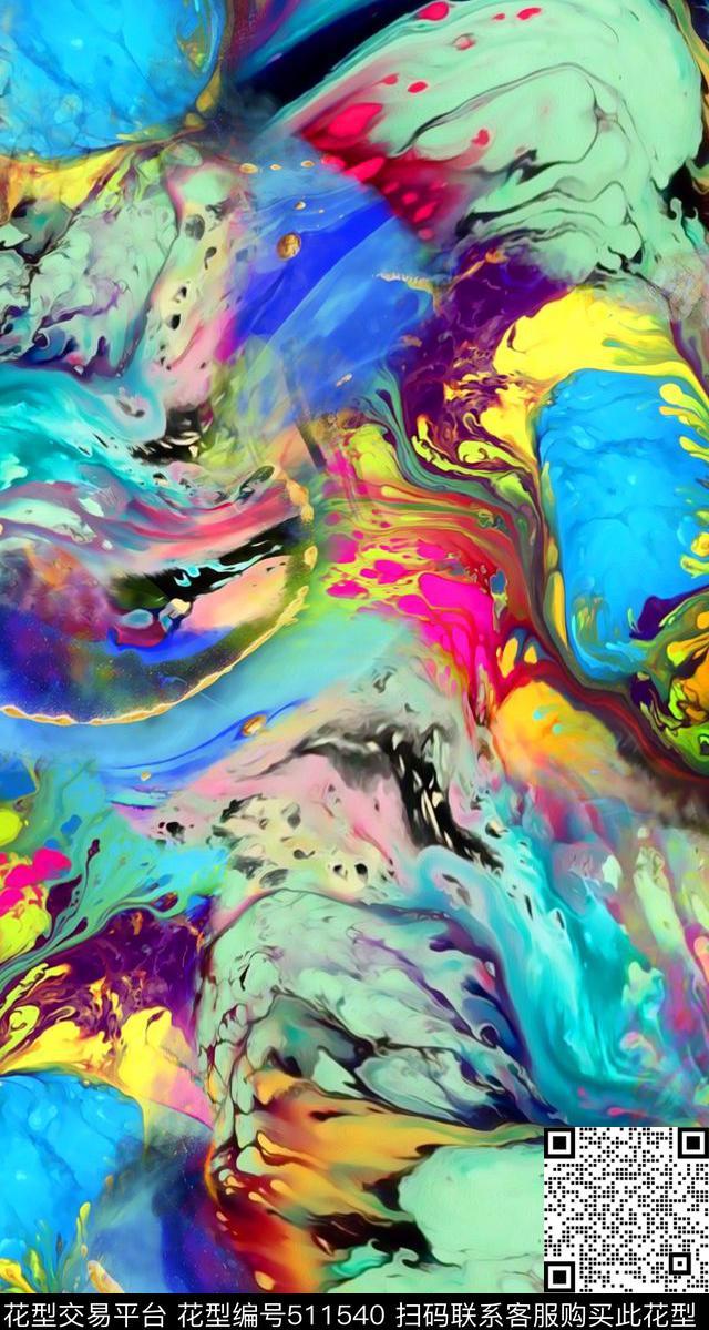 颜料泼洒抽象颜料数码印花华亿平台下载（图片编号: 511540） - 瓦栏（Walan）