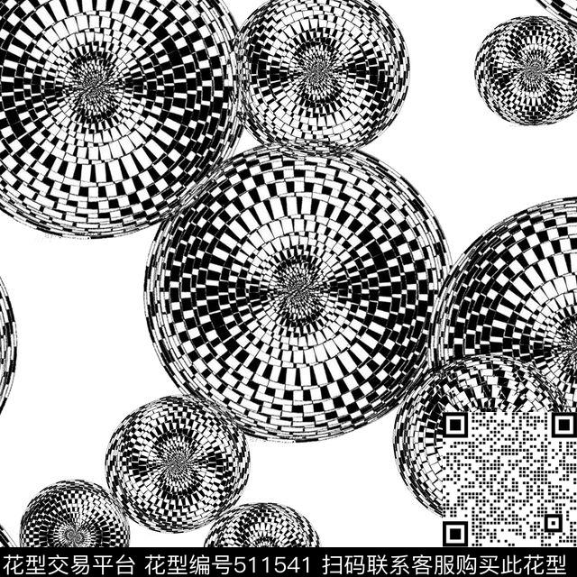 抽象几何圈圈传统印花华亿平台下载（图片编号: 511541） - 瓦栏（Walan）