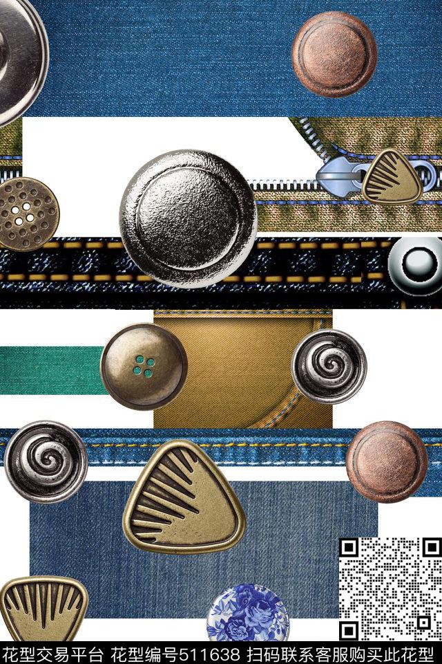 复古休闲牛仔布纽扣男士T恤秋冬卫衣数码印花华亿平台下载（图片编号: 511638） - 瓦栏（Walan）