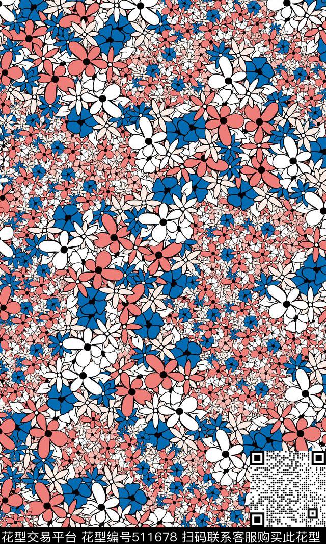 花卉女装数码印花传统印花华亿平台下载（图片编号: 511678） - 瓦栏（Walan）
