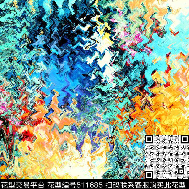 艺术流光波纹数码印花华亿平台下载（图片编号: 511685） - 瓦栏（Walan）
