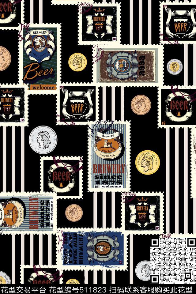 B【品质男装】J【几何】G【欧美】数码印花华亿平台下载（图片编号: 511823） - 瓦栏（Walan）