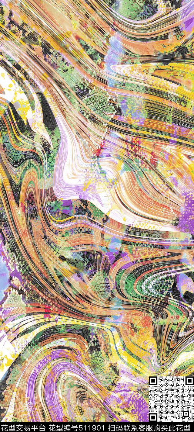 琵琶花花卉现代数码印花华亿平台下载（图片编号: 511901） - 瓦栏（Walan）