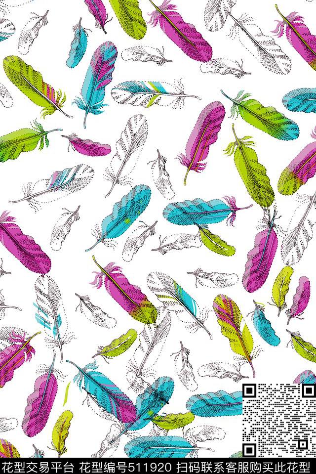 缤纷彩绘线条传统印花华亿平台下载（图片编号: 511920） - 瓦栏（Walan）