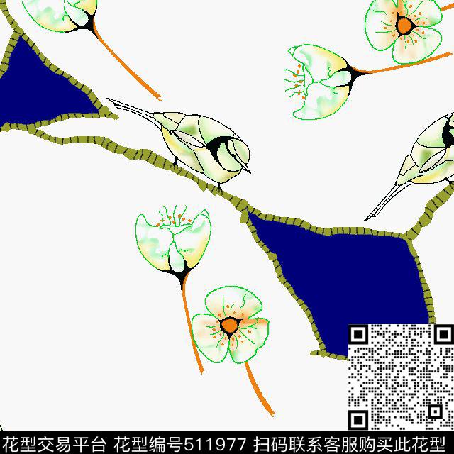 男装华亿平台2016盛夏花鸟组合传统印花华亿平台下载（图片编号: 511977） - 瓦栏（Walan）