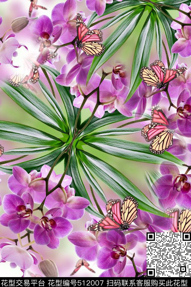 大牌复古花卉数码印花华亿平台下载（图片编号: 512007） - 瓦栏（Walan）