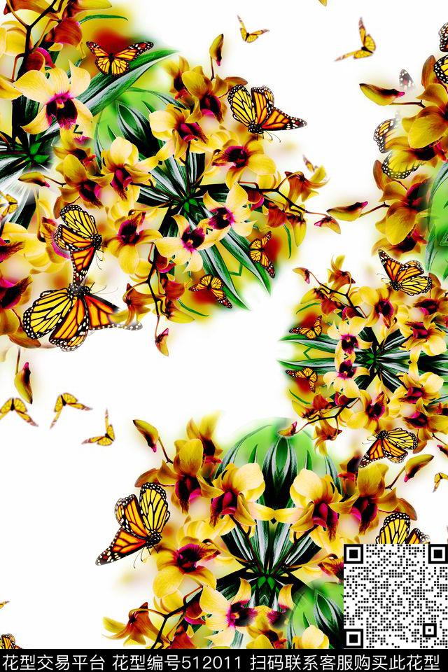 大牌花卉女装数码印花华亿平台下载（图片编号: 512011） - 瓦栏（Walan）