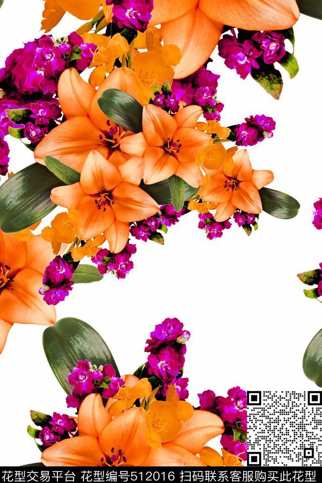 大牌群花飞舞时尚潮流数码印花华亿平台下载（图片编号: 512016） - 瓦栏（Walan）