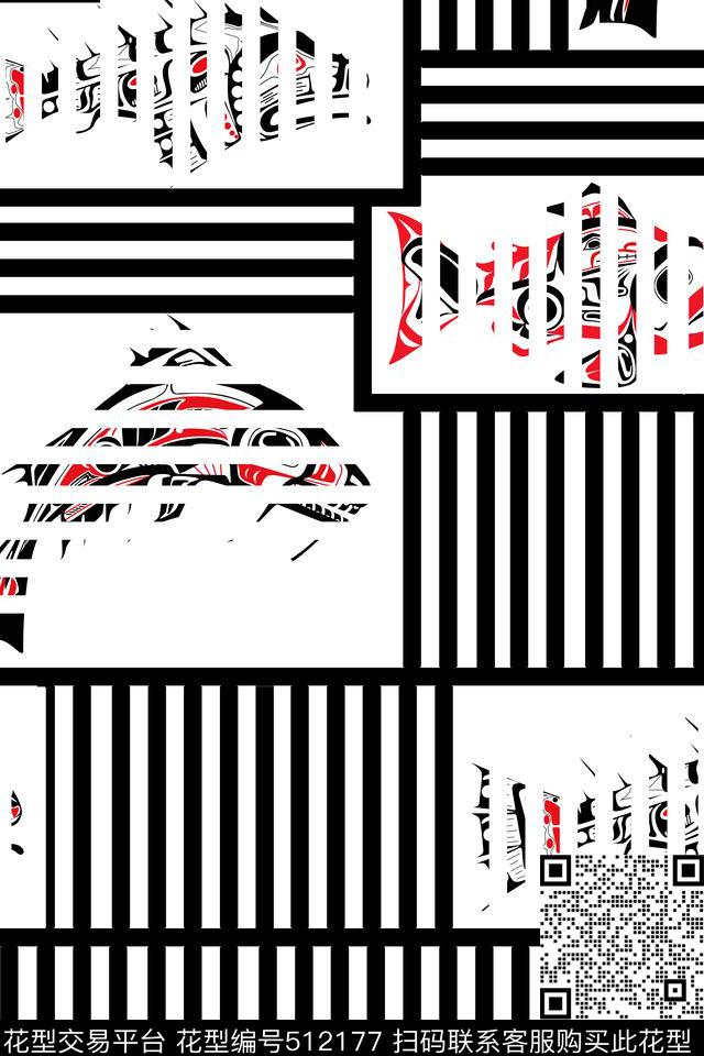 休闲时尚手绘水彩复古手绘线条鱼服装面料华亿平台传统印花华亿平台下载（图片编号: 512177） - 瓦栏（Walan）