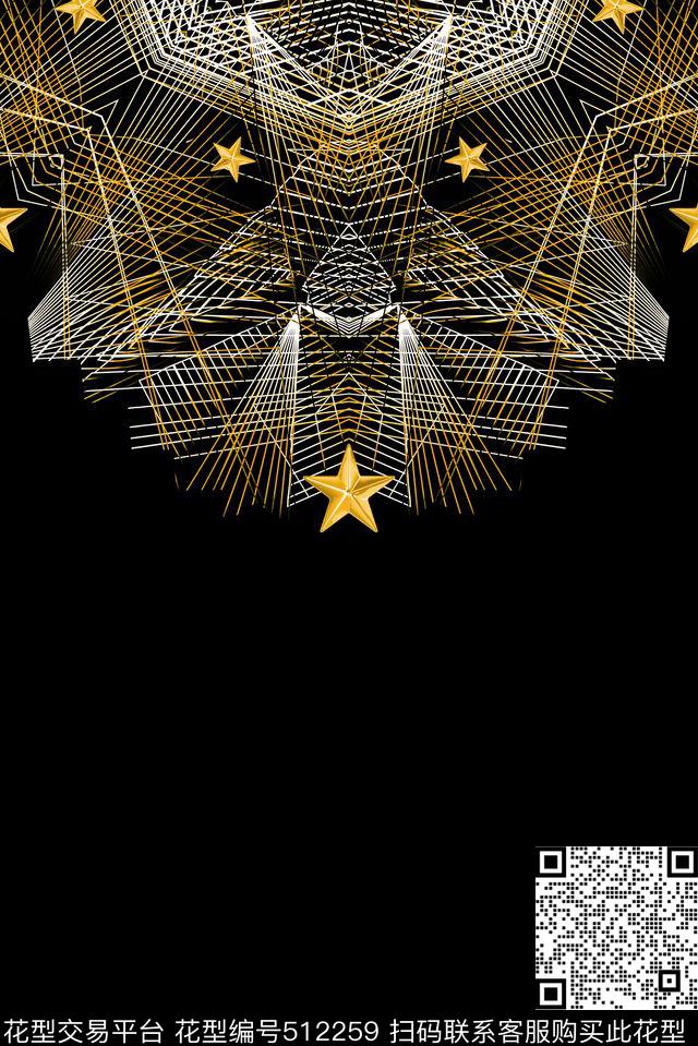 几何五角星线条数码印花华亿平台下载（图片编号: 512259） - 瓦栏（Walan）