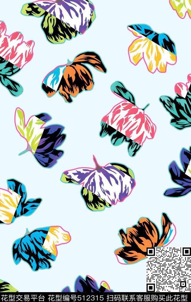 花卉几何女装传统印花华亿平台下载（图片编号: 512315） - 瓦栏（Walan）