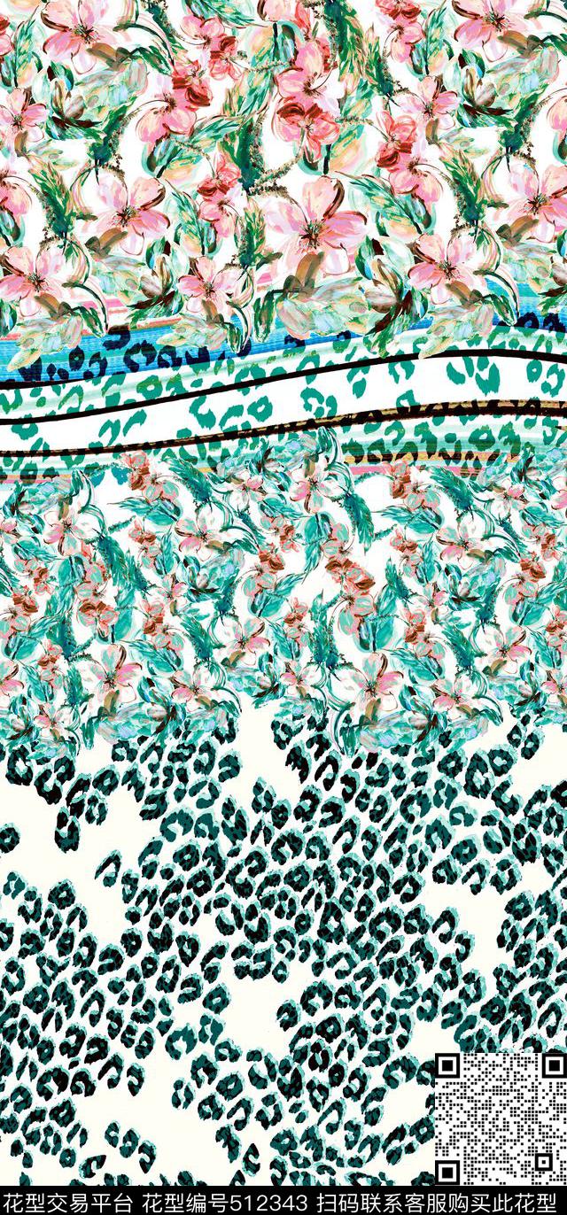 原创花卉时尚数码印花华亿平台下载（图片编号: 512343） - 瓦栏（Walan）