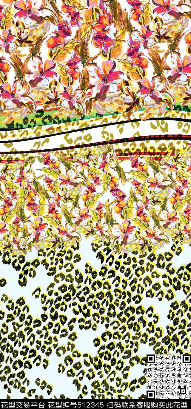 原创花卉时尚数码印花华亿平台下载（图片编号: 512345） - 瓦栏（Walan）