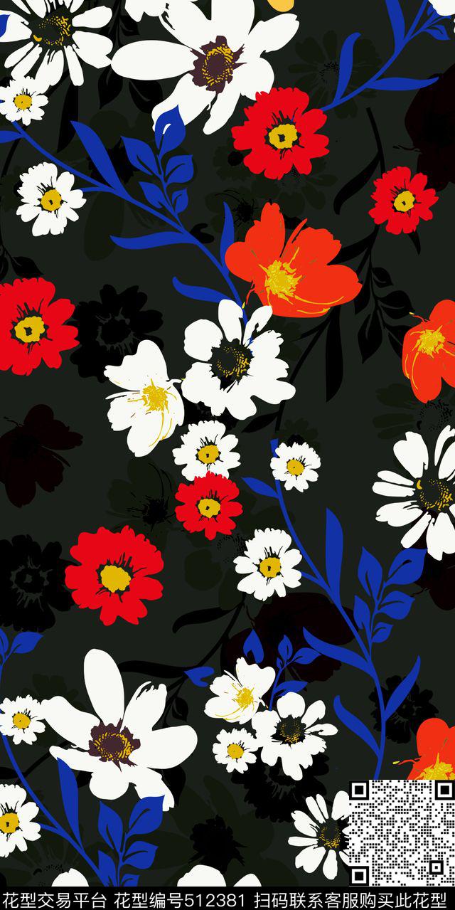 花卉花朵异域传统印花华亿平台下载（图片编号: 512381） - 瓦栏（Walan）