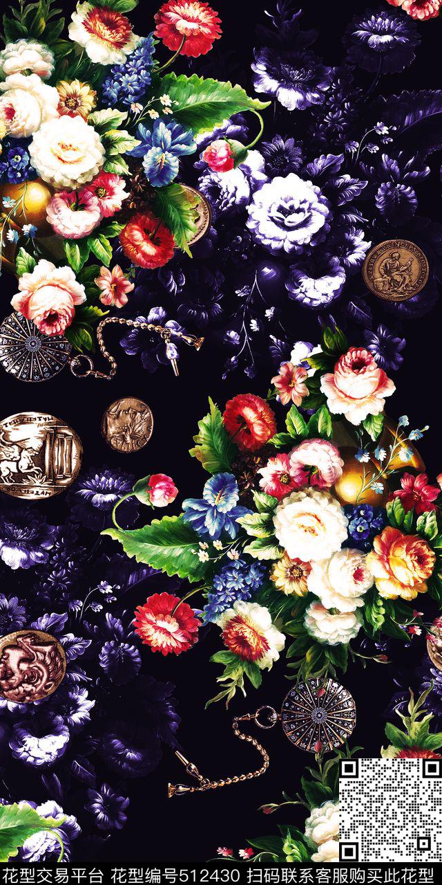 复古欧式油画数码印花华亿平台下载（图片编号: 512430） - 瓦栏（Walan）