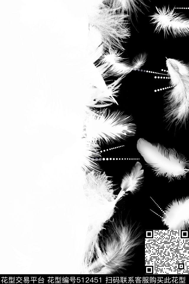 羽毛抽象传统印花华亿平台下载（图片编号: 512451） - 瓦栏（Walan）