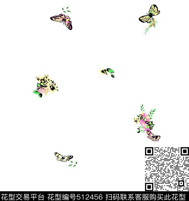 2016早春蝴蝶碎花传统印花华亿平台下载（图片编号: 512456） - 瓦栏（Walan）