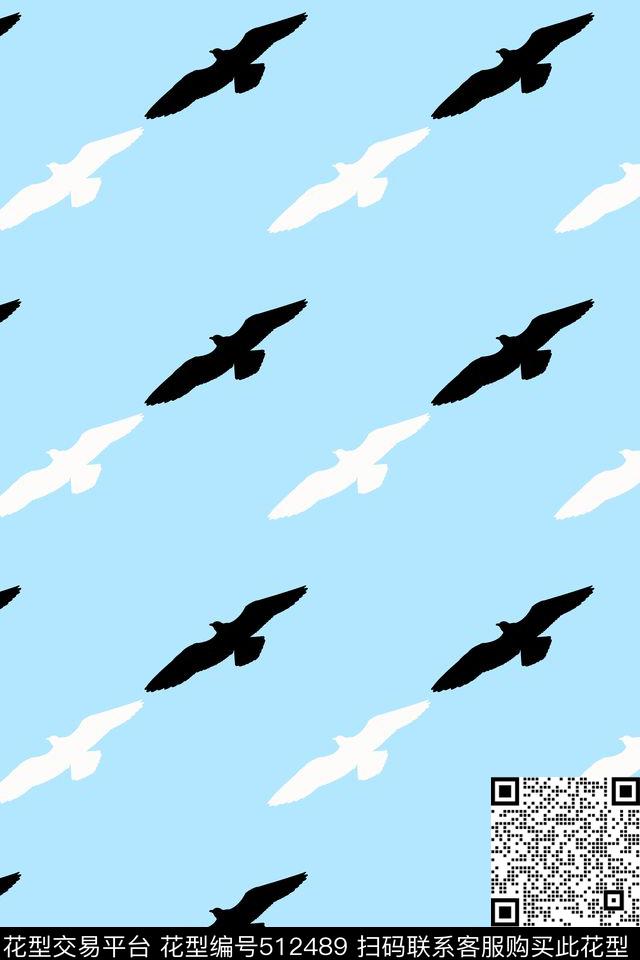 休闲动物海鸥传统印花华亿平台下载（图片编号: 512489） - 瓦栏（Walan）