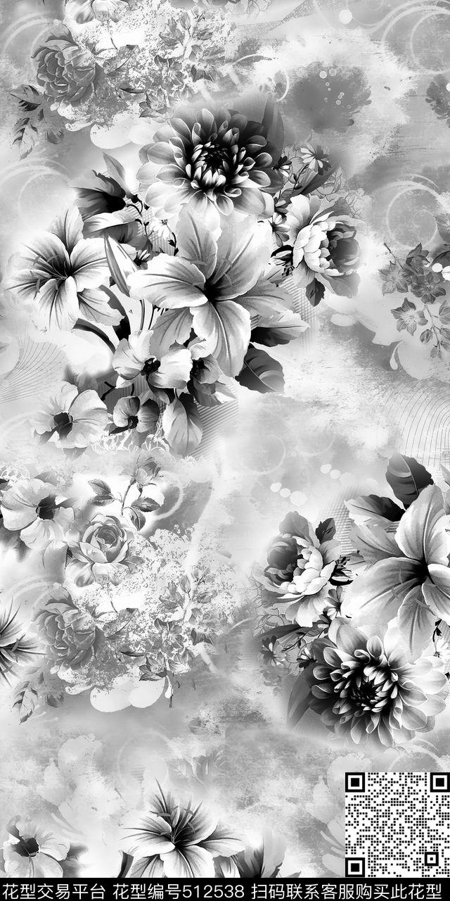 春夏时尚花卉数码数码印花华亿平台下载（图片编号: 512538） - 瓦栏（Walan）