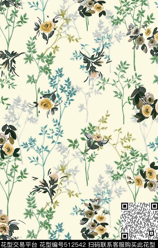 小碎花层次质感数码印花华亿平台下载（图片编号: 512542） - 瓦栏（Walan）