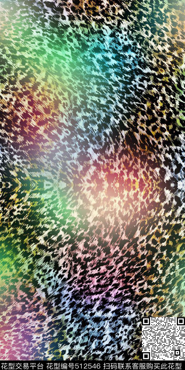 炫彩动物皮毛秋冬数码印花华亿平台下载（图片编号: 512546） - 瓦栏（Walan）