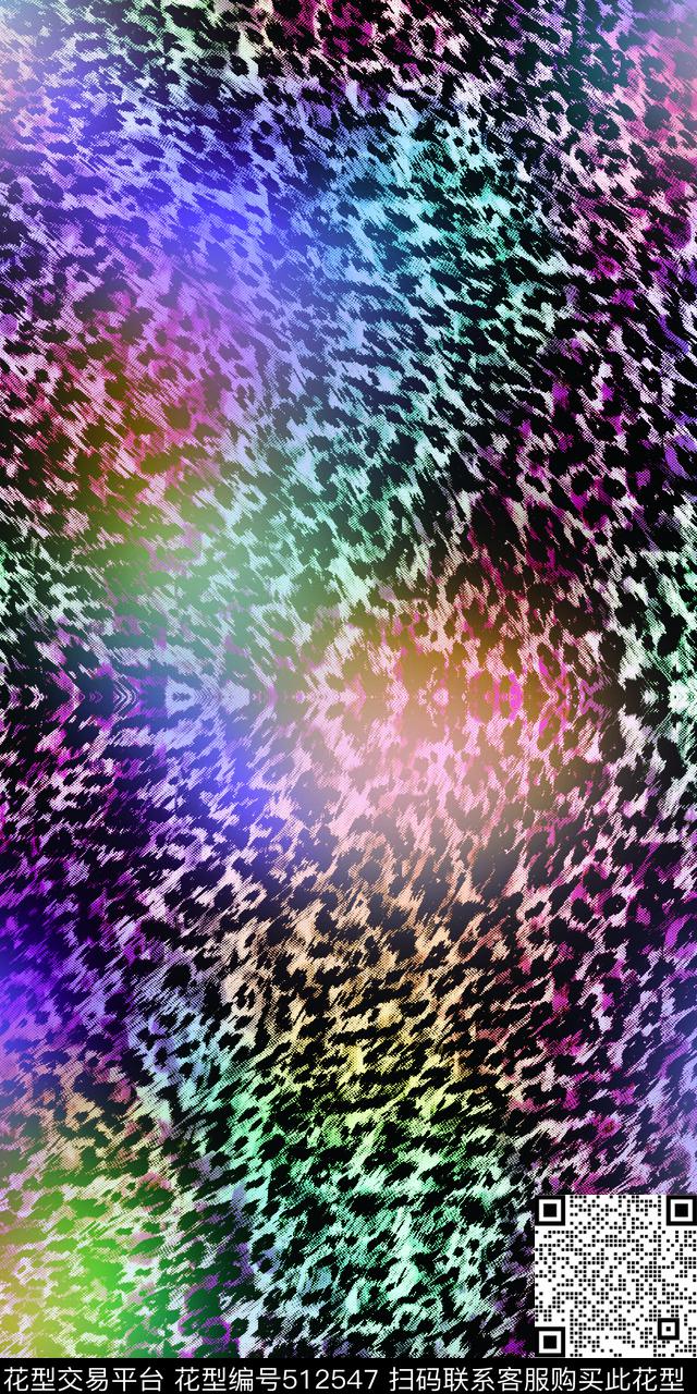 炫彩动物皮毛秋冬数码印花华亿平台下载（图片编号: 512547） - 瓦栏（Walan）