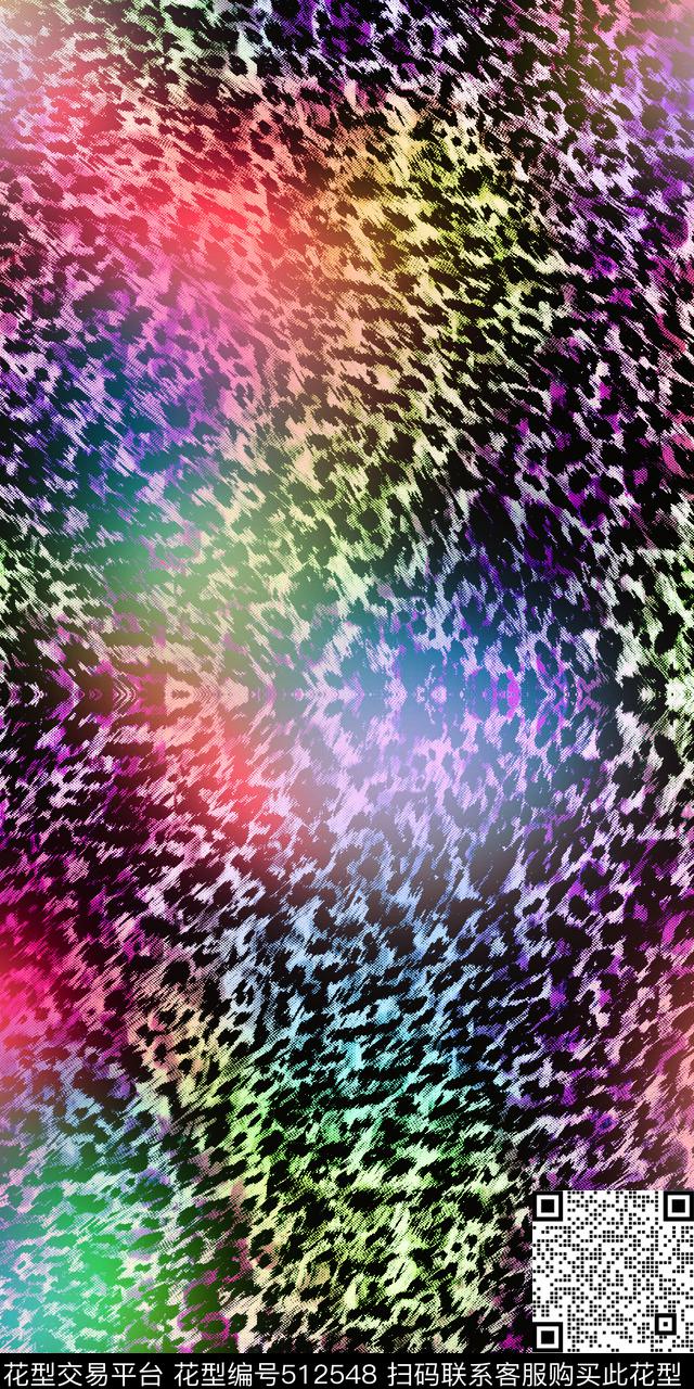 炫彩动物皮毛秋冬数码印花华亿平台下载（图片编号: 512548） - 瓦栏（Walan）