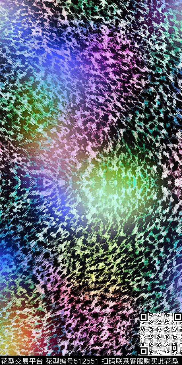 炫彩动物皮毛秋冬数码印花华亿平台下载（图片编号: 512551） - 瓦栏（Walan）