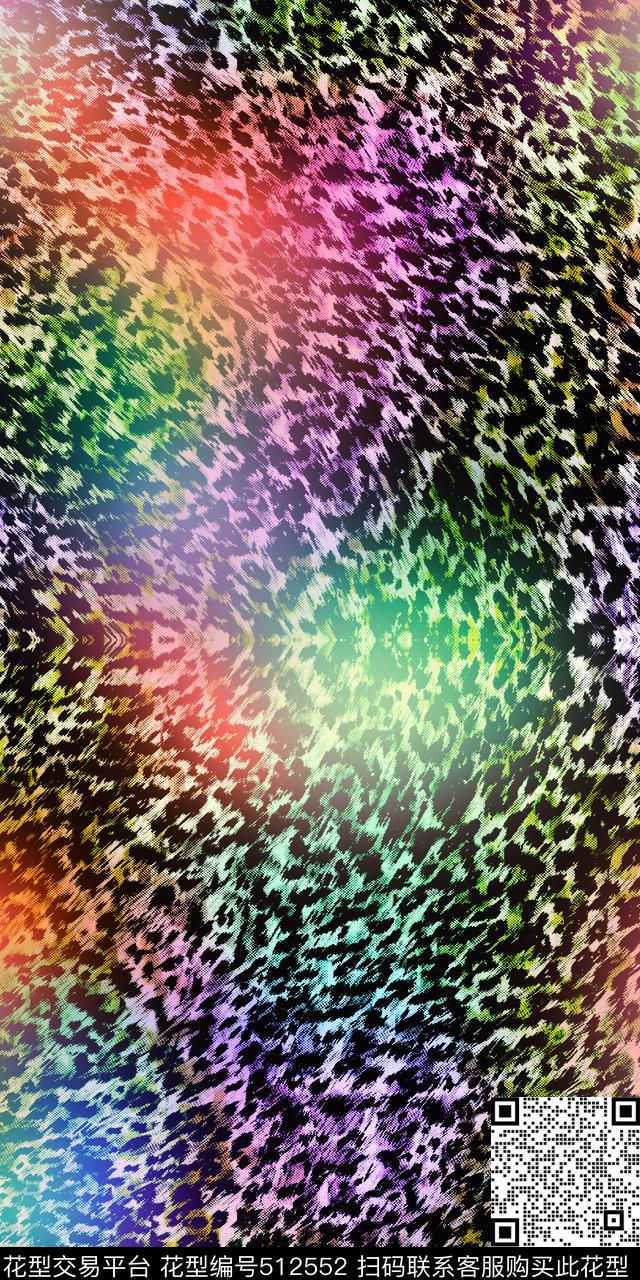 炫彩动物皮毛秋冬数码印花华亿平台下载（图片编号: 512552） - 瓦栏（Walan）