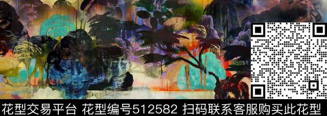 油画植物植物油画数码印花华亿平台下载（图片编号: 512582） - 瓦栏（Walan）