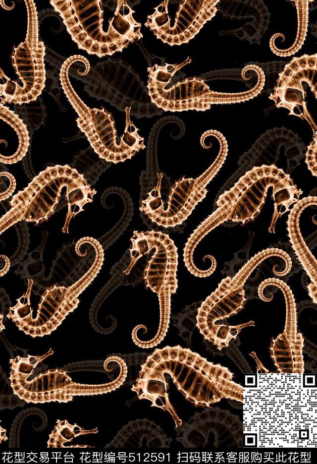 潮流时尚时尚个性透明海马数码印花华亿平台下载（图片编号: 512591） - 瓦栏（Walan）