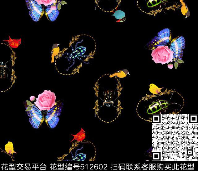 2016年春夏昆虫花卉数码印花华亿平台下载（图片编号: 512602） - 瓦栏（Walan）