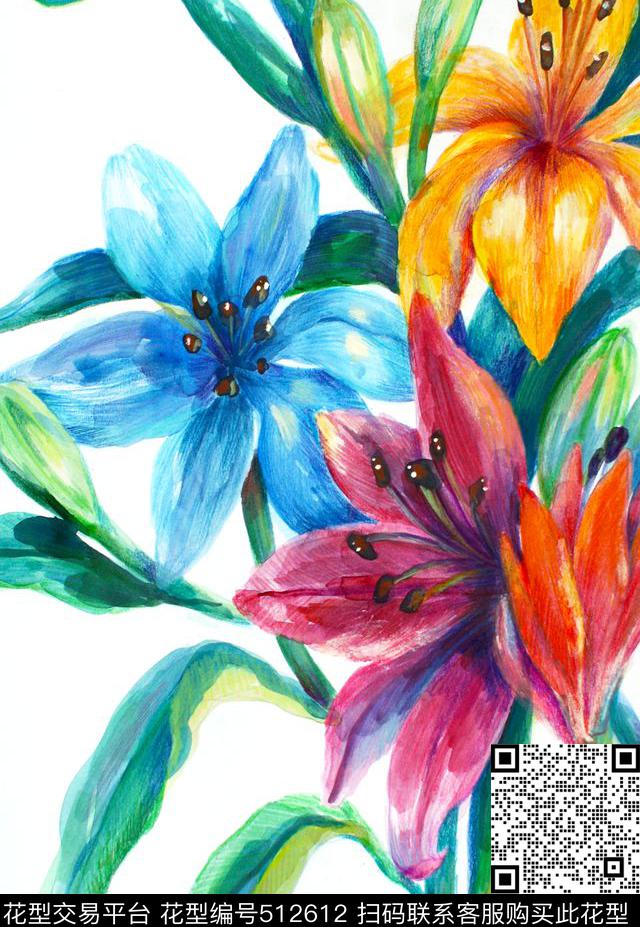 PlacedFlowersStilllife数码印花华亿平台下载（图片编号: 512612） - 瓦栏（Walan）