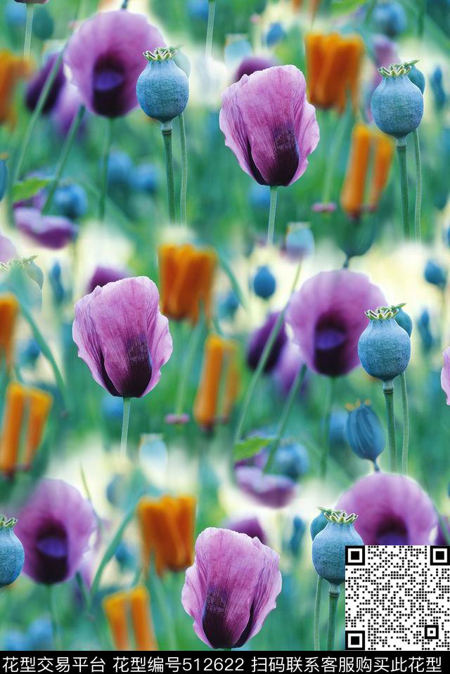摄影高清罂粟数码印花华亿平台下载（图片编号: 512622） - 瓦栏（Walan）