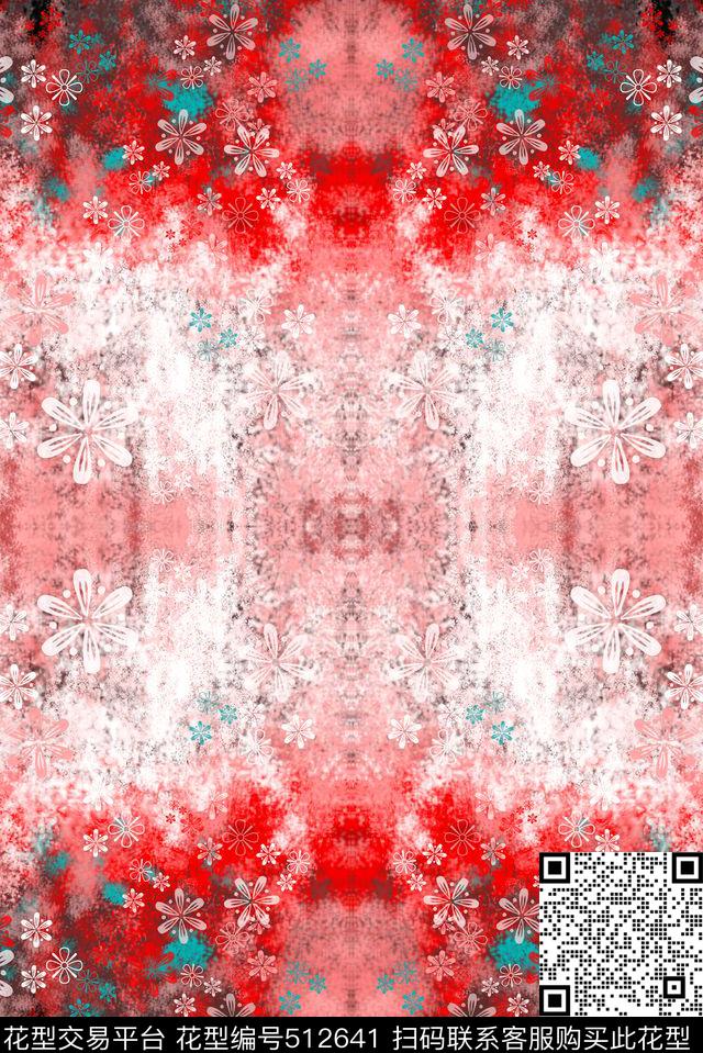抽象花海民族数码印花华亿平台下载（图片编号: 512641） - 瓦栏（Walan）