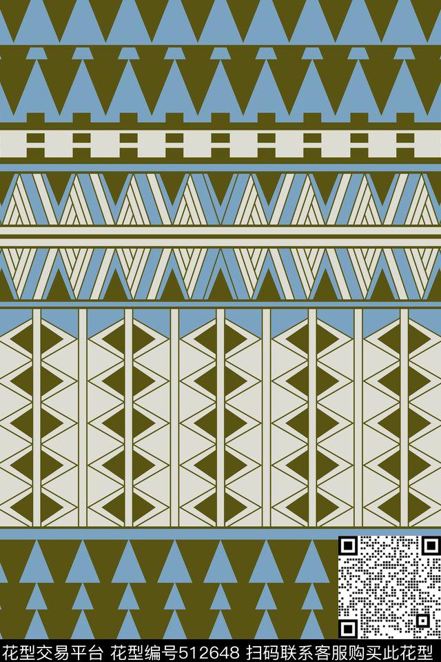 时尚几何3套色传统印花华亿平台下载（图片编号: 512648） - 瓦栏（Walan）