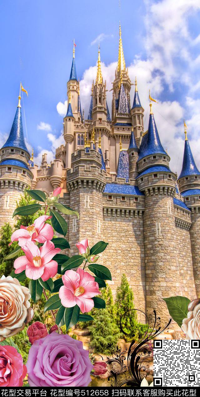 花卉潮流时尚大牌传统数码印花华亿平台下载（图片编号: 512658） - 瓦栏（Walan）