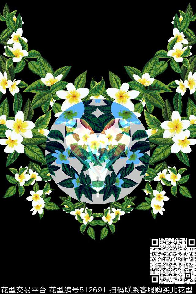 时尚休闲花卉数码印花华亿平台下载（图片编号: 512691） - 瓦栏（Walan）