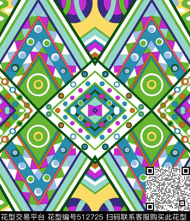 几何线条圆形传统印花华亿平台下载（图片编号: 512725） - 瓦栏（Walan）