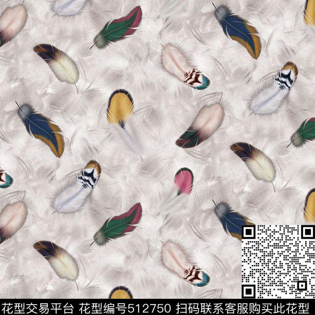 动物纹羽毛数码印花华亿平台下载（图片编号: 512750） - 瓦栏（Walan）