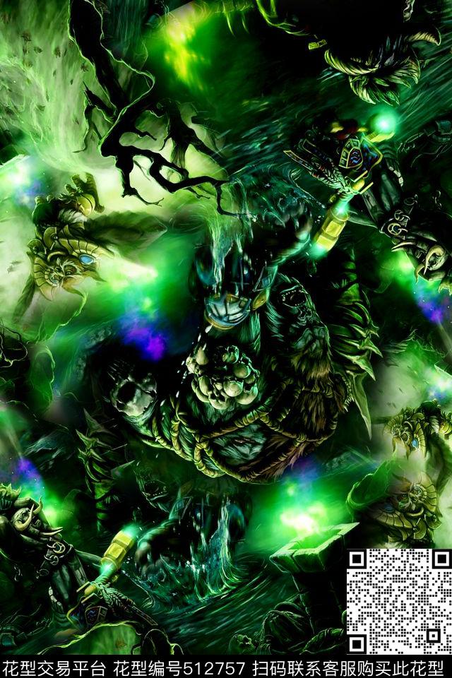 抽象衬衣大牌数码印花华亿平台下载（图片编号: 512757） - 瓦栏（Walan）