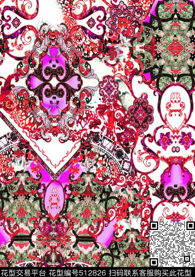 原创绘画民族数码印花华亿平台下载（图片编号: 512826） - 瓦栏（Walan）