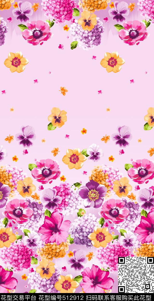 花卉玫瑰花花朵高贵大气典雅高档立体花卉家纺服装沙发布窗帘数码印花面料印花布匹面料数码华亿平台数码印花华亿平台下载（图片编号: 512912） - 瓦栏（Walan）